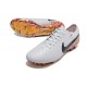 Scarpe da Calcio Nike Tiempo Legend 10 Elite FG Bianco Nero Arancione