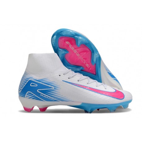 Nike Air Zoom Mercurial Superfly X Elite FG Bianco Blu Rosa