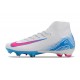 Nike Air Zoom Mercurial Superfly X Elite FG Bianco Blu Rosa