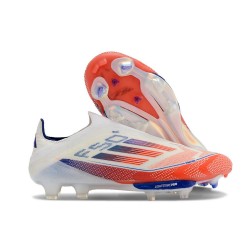 Scarpa adidas F50 + Laceless FG Ftwr Bianco Rosso Solare Blu Lucido