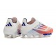 Scarpa adidas F50 + Laceless FG Ftwr Bianco Rosso Solare Blu Lucido