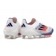 Scarpa adidas F50 + Laceless FG Ftwr Bianco Rosso Solare Blu Lucido