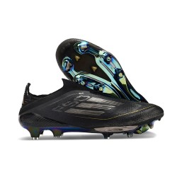 Scarpa adidas F50 + Laceless FG Nero Core Ferro Metallizzato Oro Met