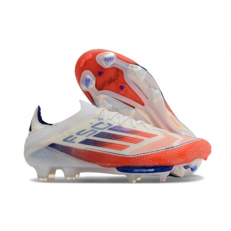 adidas Scarpe da Calcio F50+ Elite FG Ftwr Bianco Rosso Solare Blu Lucido