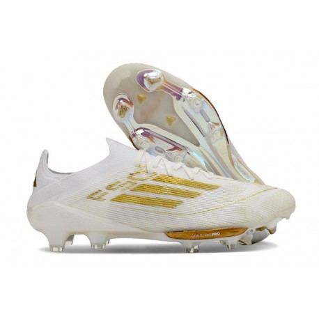 adidas Scarpe da Calcio F50+ Elite FG Ftwr Bianco Oro Met Ftwr Bianco