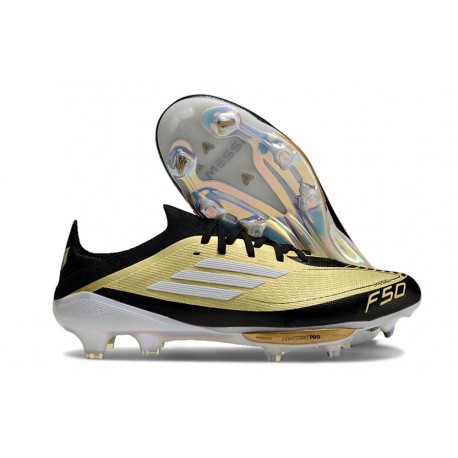 adidas Scarpe da Calcio F50+ Elite FG Oro Met Nero Bianco