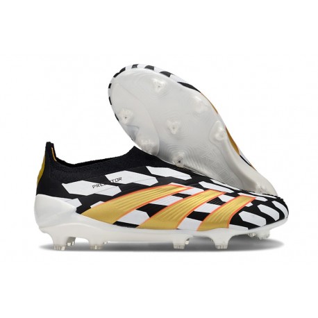 Scarpe Adidas Predator 24 Elite FG Nero Bianco Oro