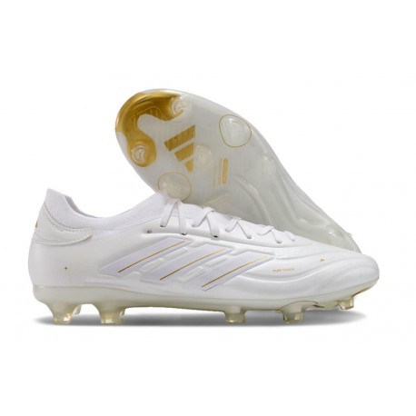 Scarpe Adidas Copa Pure 2 Elite + FG Pelle Ftwr Bianco Oro Met