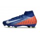 Scarpe Nike Zoom Mercurial Superfly 10 Elite FG Blu Arancio Bianco