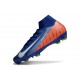 Scarpe Nike Zoom Mercurial Superfly 10 Elite FG Blu Arancio Bianco