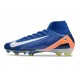 Nike Air Zoom Mercurial Superfly X Elite FG Blu Arancio Bianco