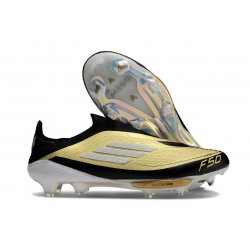 Scarpa adidas F50 + Laceless FG X Messi Oro Met Nero Bianco