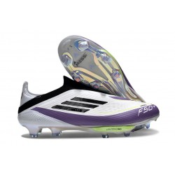 Scarpa adidas F50 + Laceless FG X Messi Ftwr Bianco Nero Core Unity Viola